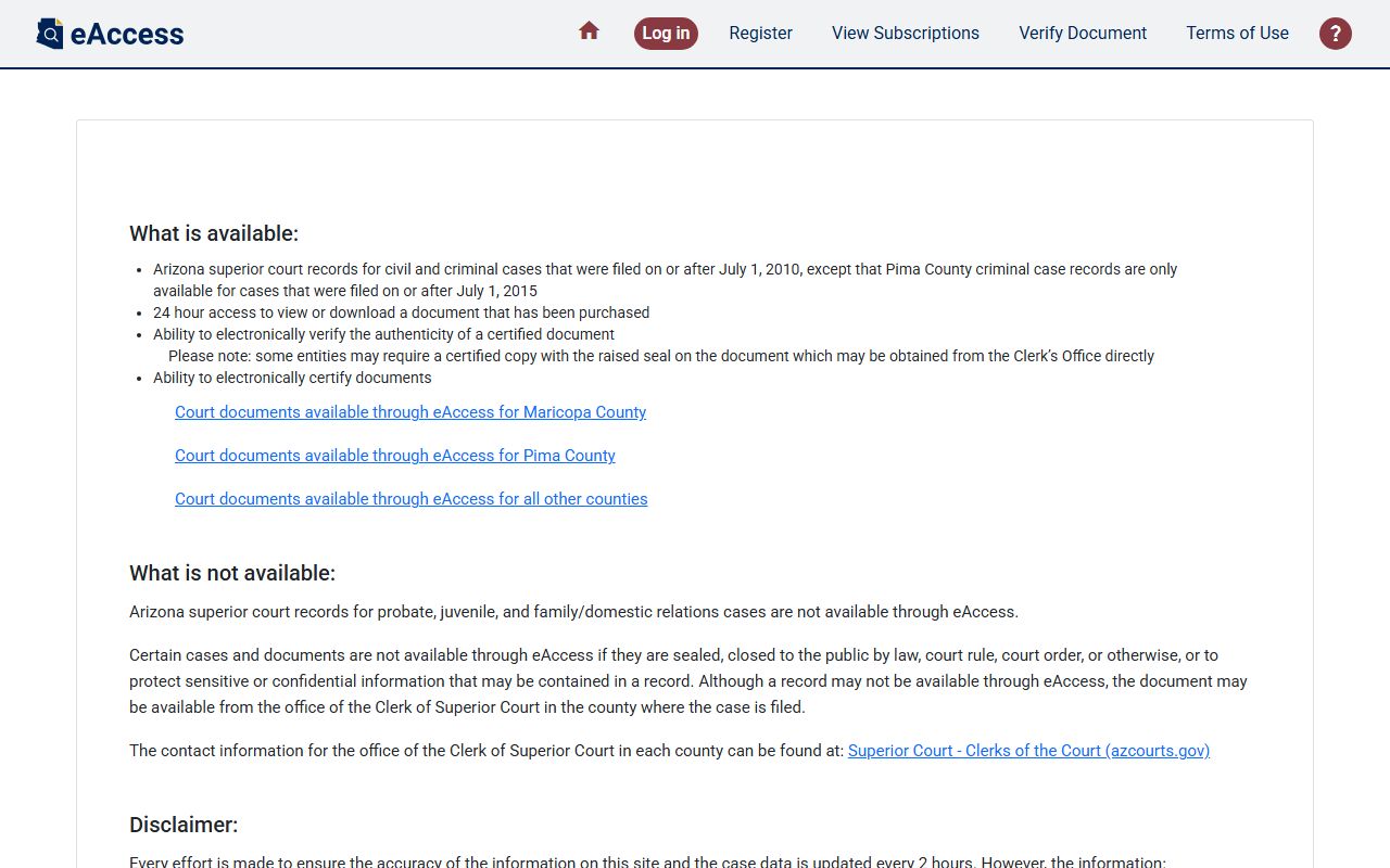 Greenlee County court records after jail arrest eAccess search portal